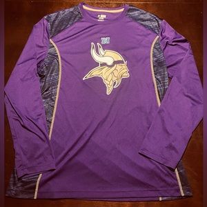 Mens Minnesota Vikings NFL Team Apparel TX3 Cool Long Sleeve Size XXL